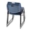 Zeng Regency Zeng Ultra Compact Metal Frame Armless Stackable Chair - Blue, PK4 4400BE4PK - alternate 2
